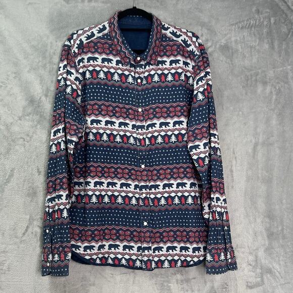 Chubbies Reversible Long Sleeve Button Down Shirt Mens XL Western Pearl Snap - Picture 1 of 16